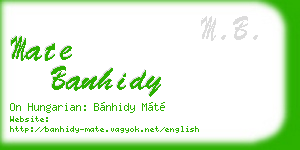 mate banhidy business card